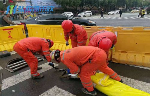 建湖县管道修复现场